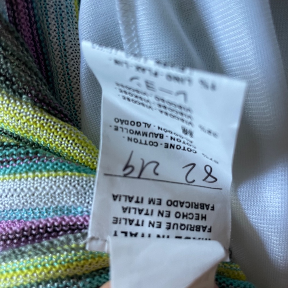 M Missoni stripes dress euro 46 US 10 knit belt - Picture 8 of 9